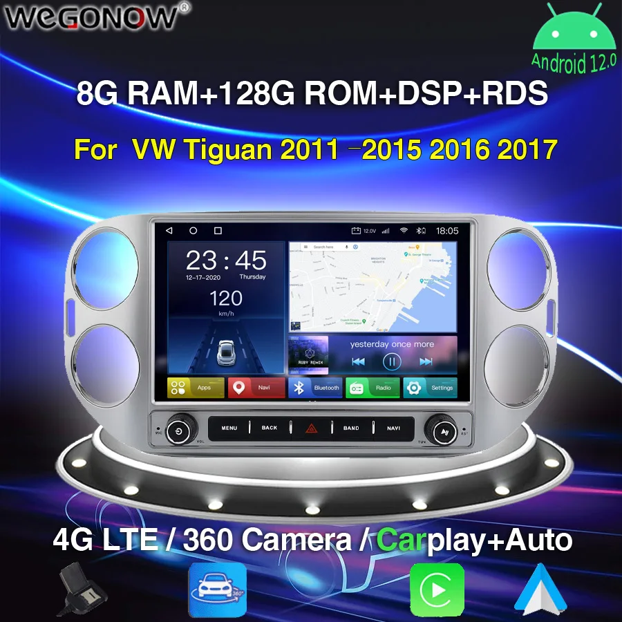 

IPS Carplay DSP Android 13.0 6G+ 128GB 4G LTE Car DVD Player GPS WIFI Bluetooth 5.0 RDS Radio For VW Tiguan 2011 -2015 2016 2017