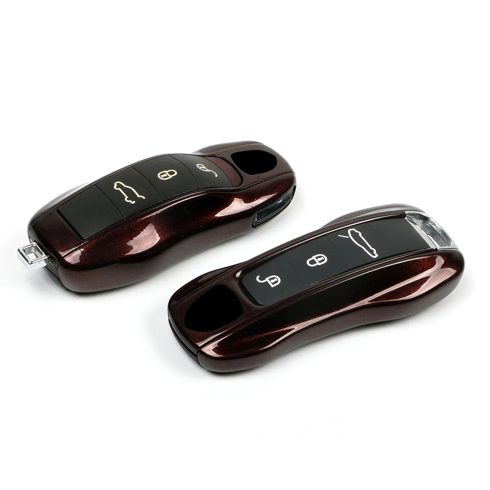 Чехол для ключей персиково-красного цвета Porsche 718 911 Panamera Cayenne Macan Boxster Cayman