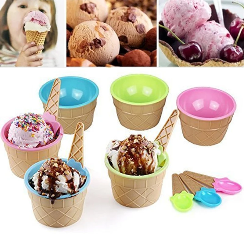 

1Set Ice Cream Bowl Spoon Set Durable Children Gifts Lovely Dessert Bowl DIY Ice Cream Tools Icecream Bowl+spoon