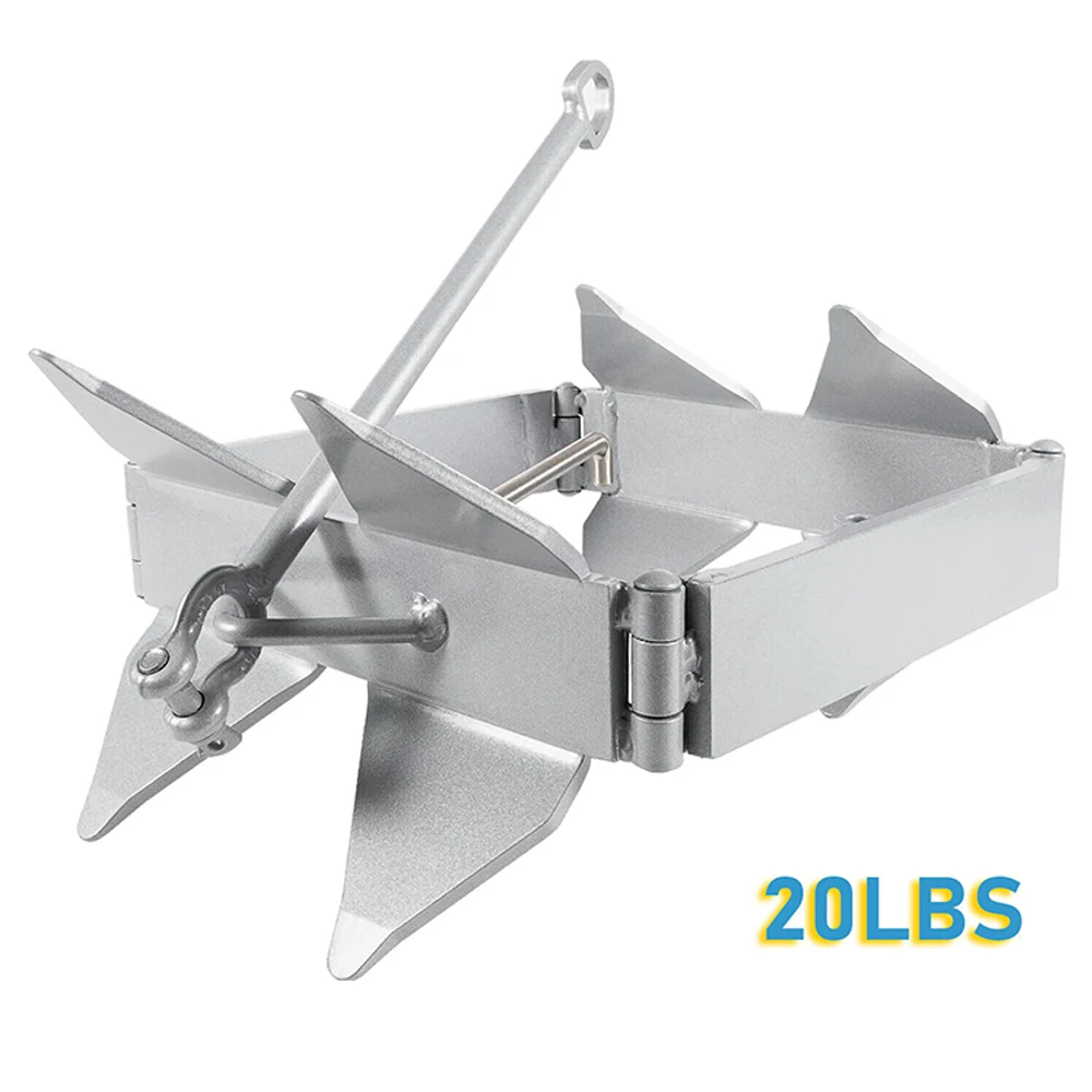 Chuang Qian 20 lBS Box Anchor Box Anchor Boats 18-30 Feet Box-Style Offshore Boating Anchor, Galvanized Steel Folding Anchor