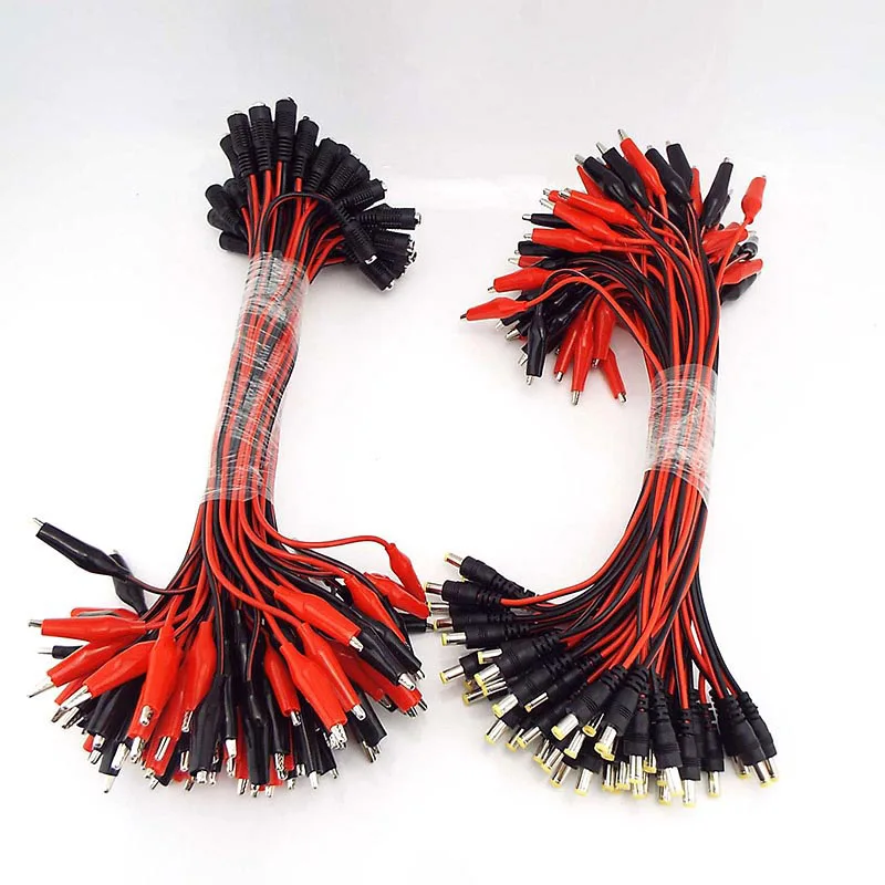 

25CM Alligator Clip to DC Male Female plug cord DC Power Plug Connector Adapter plug Wire DC 5.5*2.1mm Crocodile Test Leads