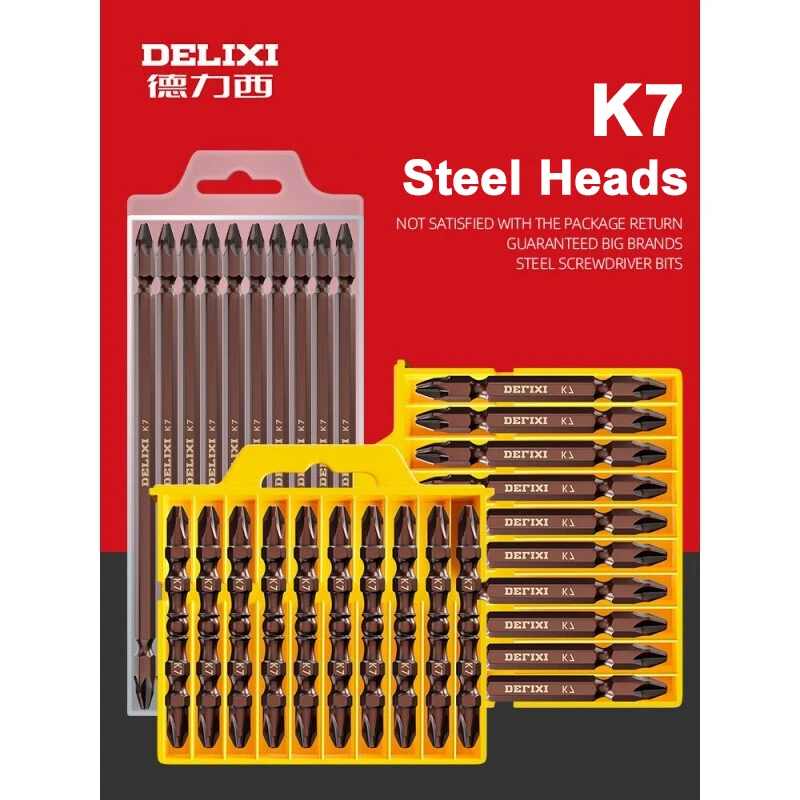 

Delixi Genuine High Hardness Strong Magnetic Electric Screwdriver Head Electric Drill Strong Magnetic Ring K7 Steel 10 Sticks