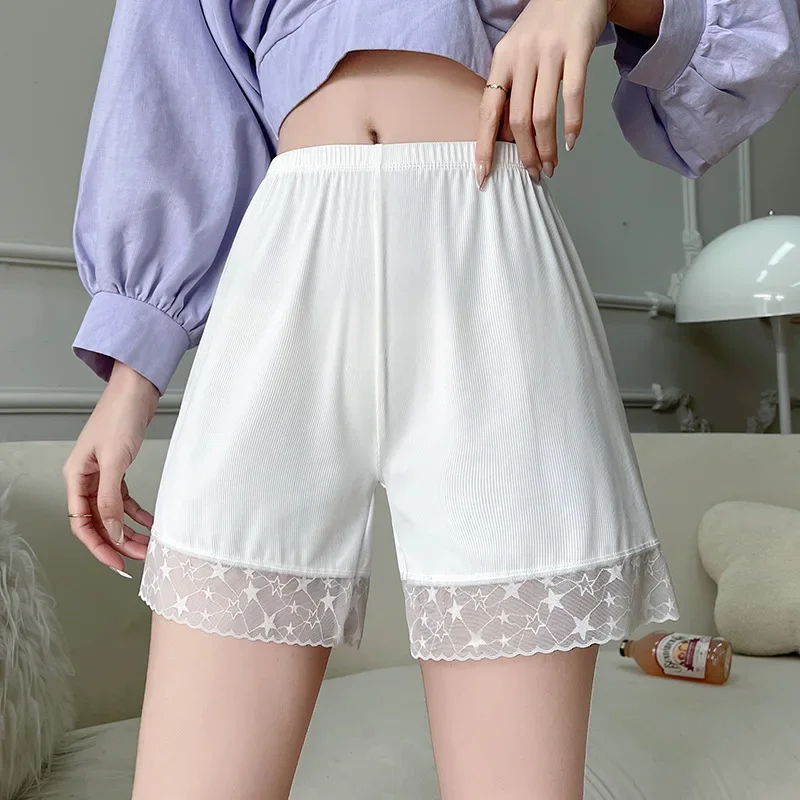 

Lace Safety Pants Women Can Wear outside without Curling Thin Lace Anti-Exposure Short Shorts