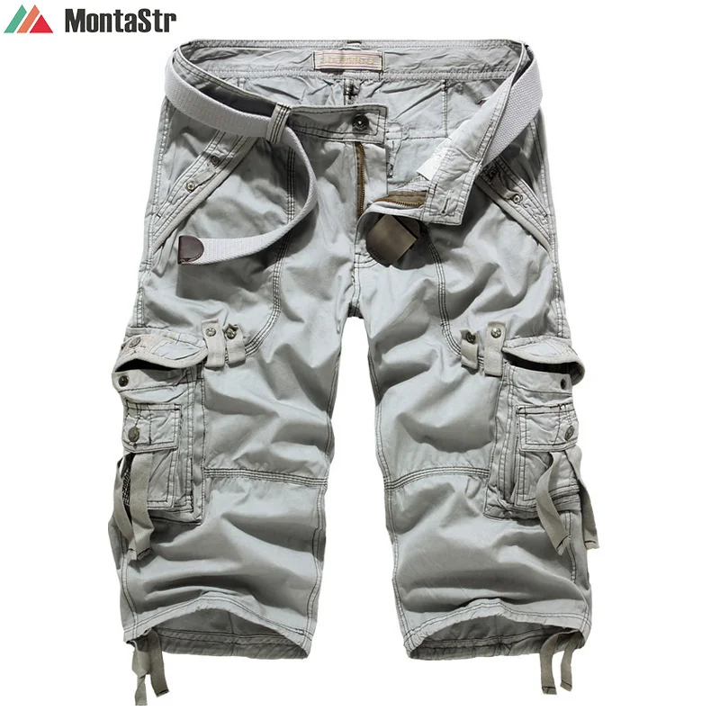 

Dropshipping 2023 New Cargo Shorts Men Casual Workout Military Men's Shorts Multi-pocket Calf-length Short Pants Men
