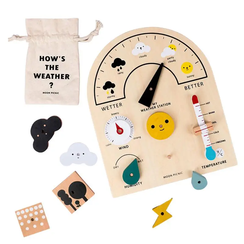 

Sensory Board Weather Climate Wooden Board Travel Toy For Fine Motor Skills Wooden Montessori Toys For Kids Boys Girls