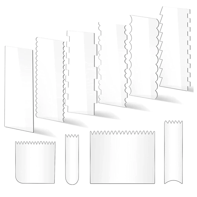 Скребок для торта BEST10 из акрилового материала, скребок для торта с полосками, скребки для торта, приспособления для резьбы по более гладкой ...