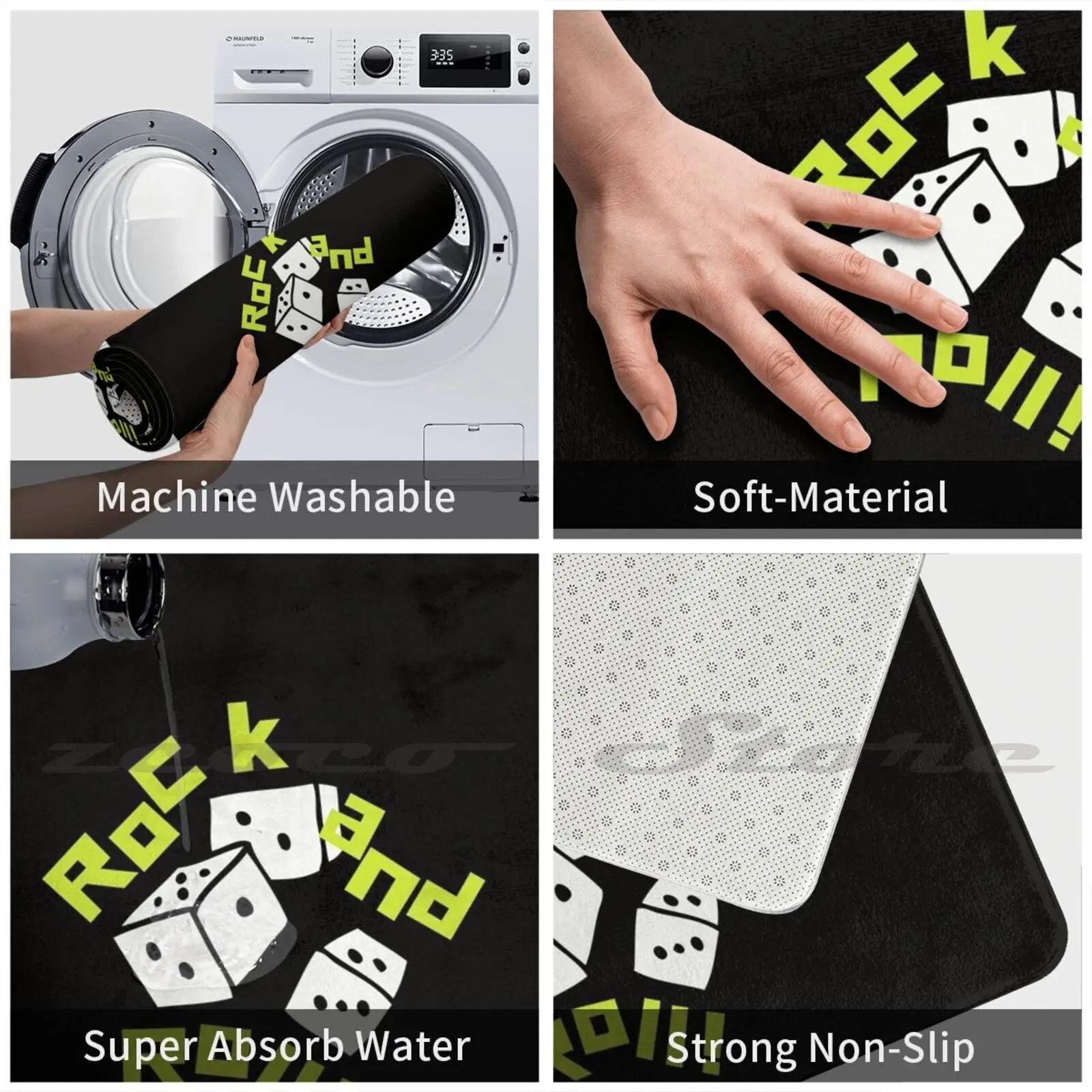 Рок-н-ролл музыкальный любовник дизайнерский коврик нескользящий