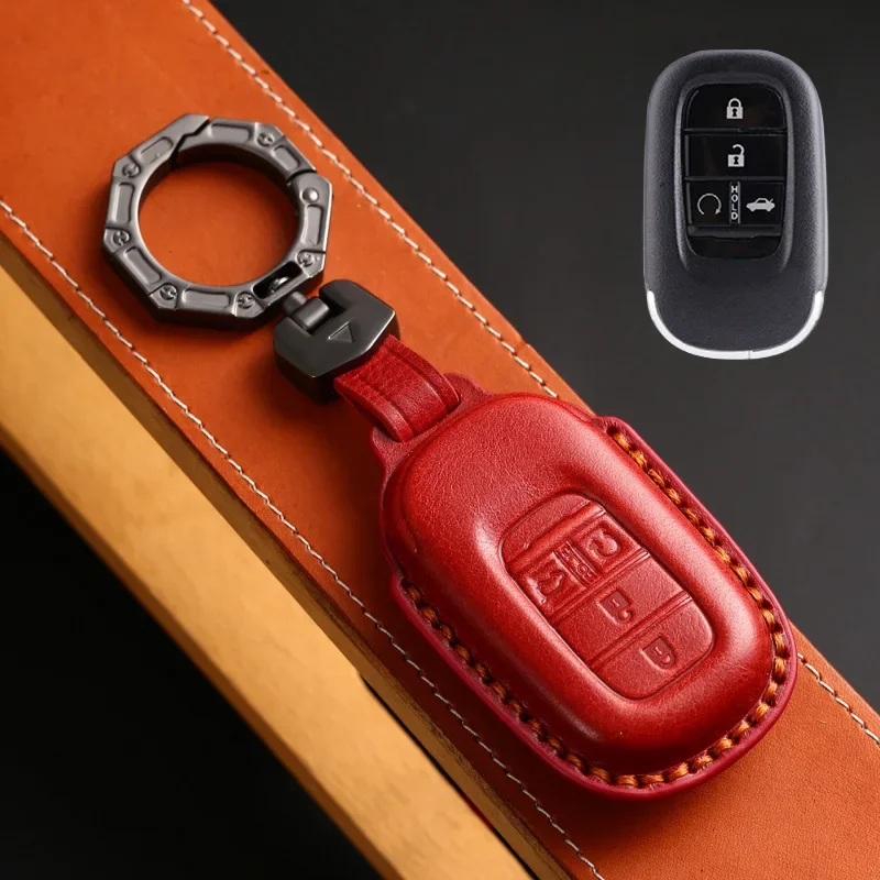 Умный автомобильный брелок для ключей из натуральной кожи Honda Civic Vezel Accord Sport SI EX