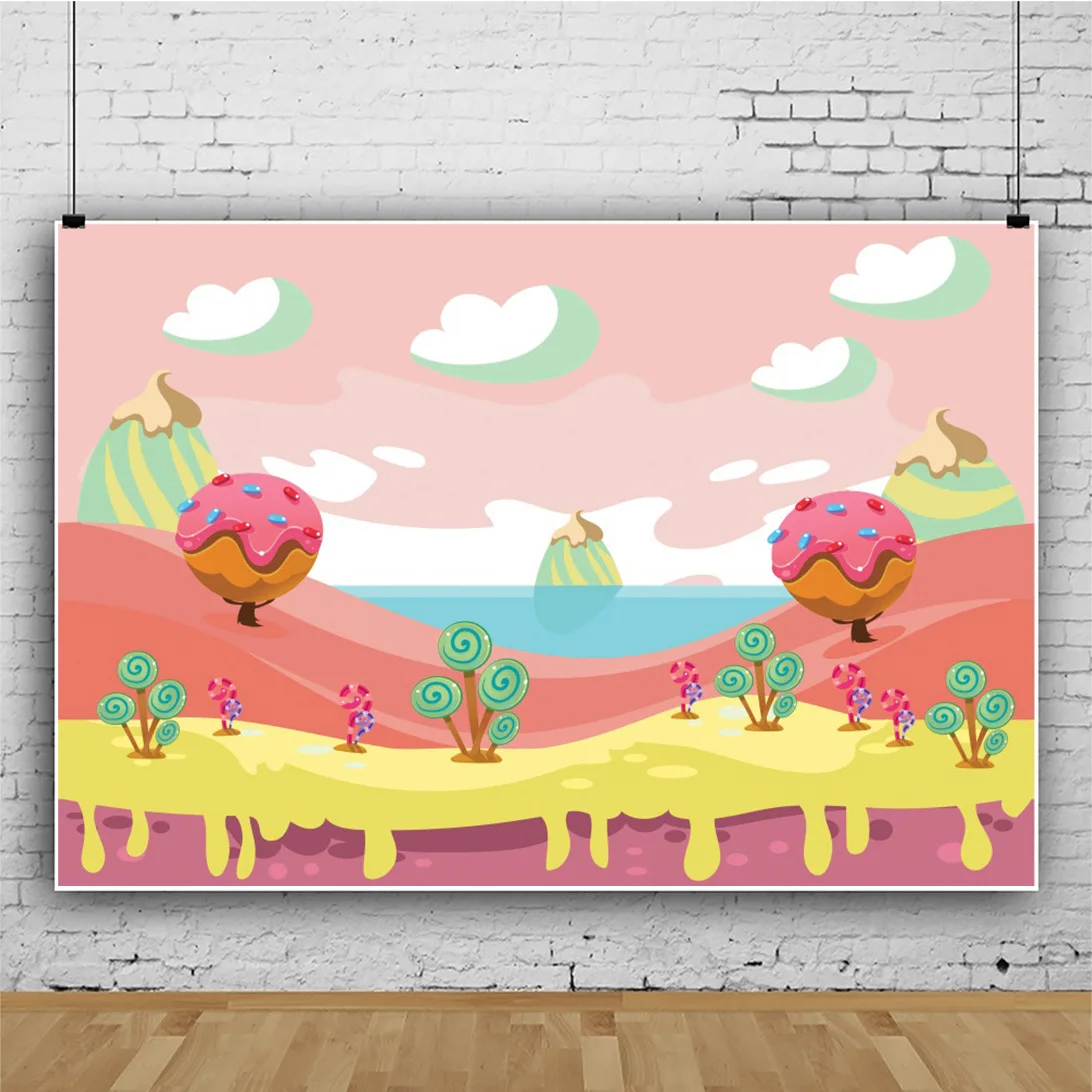 

Мультяшные розовые конфеты мир десерт фоны фотографии декорации Дети День рождения портрет фотографии реквизит фотосессия