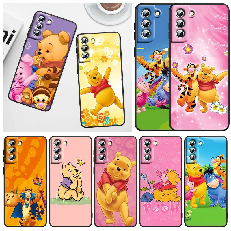 

Cute Winnie the Pooh Phone Case For Samsung Galaxy S23 S22 S21 S20 FE S10 S10E S9 Plus Ultra Pro Lite 5G Black FUnda