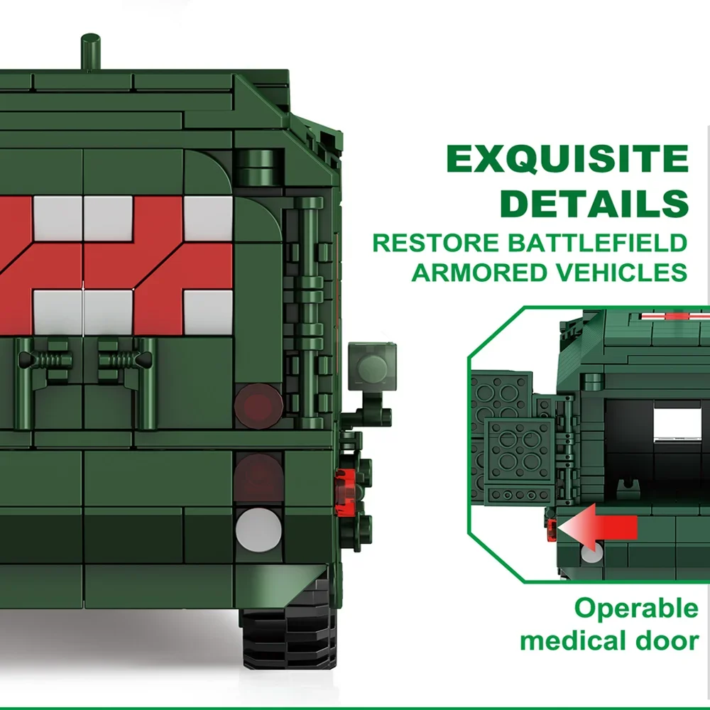 Новый Moc строительные кирпичи военная модель армейский медицинский автомобиль