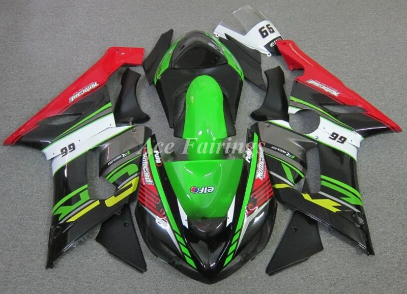 

4 подарка, новые комплекты обтекателей из АБС-пластика, подходят для Kawasaki Ninja ZX-6R ZX6R 636 2005 2006 05 06, кузов красного и зеленого цвета