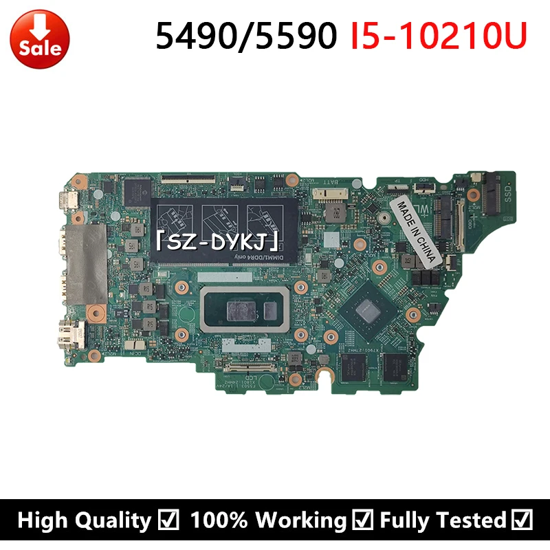 

For dell Inspiron Vostro 5490 5590 5498 5598 Series Laptop Motherboard CN-044NJ1 44NJ1 0.44NJ1 18778-1 Mainboard w/i5-10210U 4GB