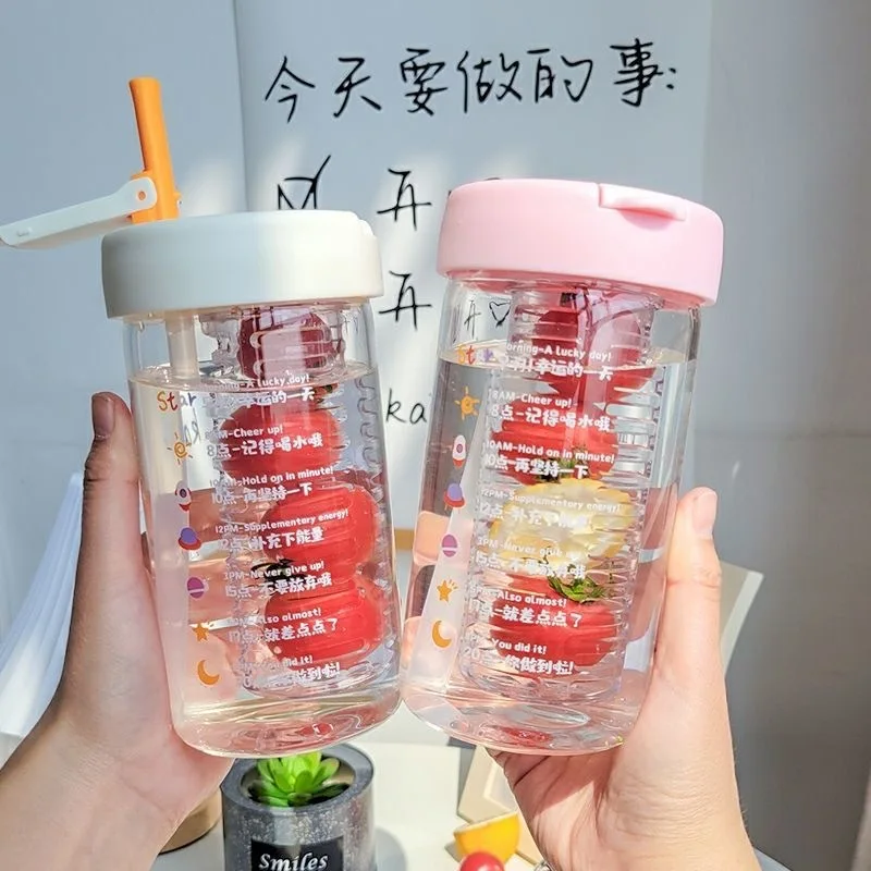 

Glass Cup Tea Separation Straw Cup Ins High-Value Office Cup Girls Niche Large-Capacity Kettle 2022 New Water Cup
