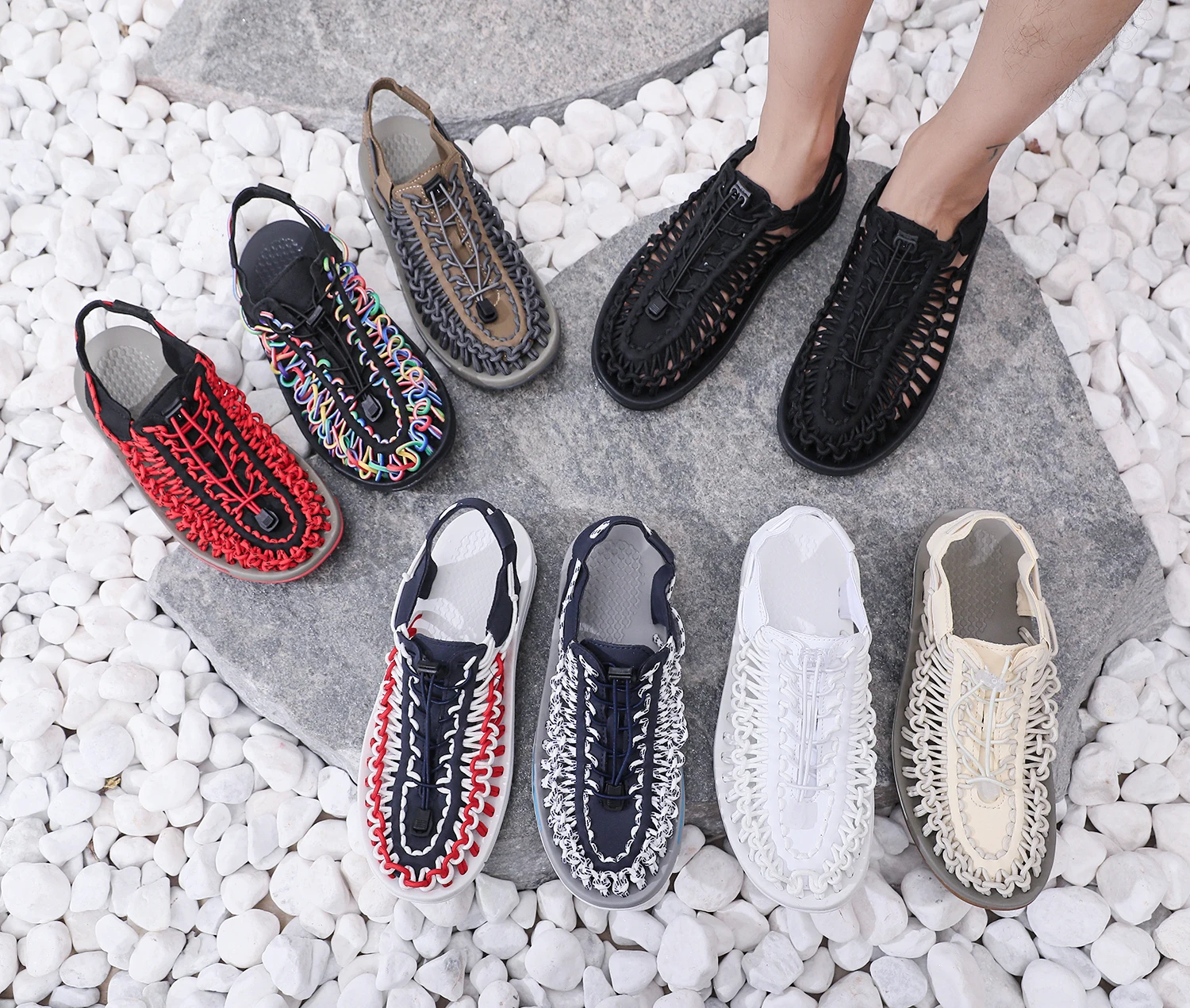 

Сандалии мужские плетеные, пляжные Нескользящие, мягкие удобные износостойкие, Нескользящие, для улицы, летние, Размеры 35-46