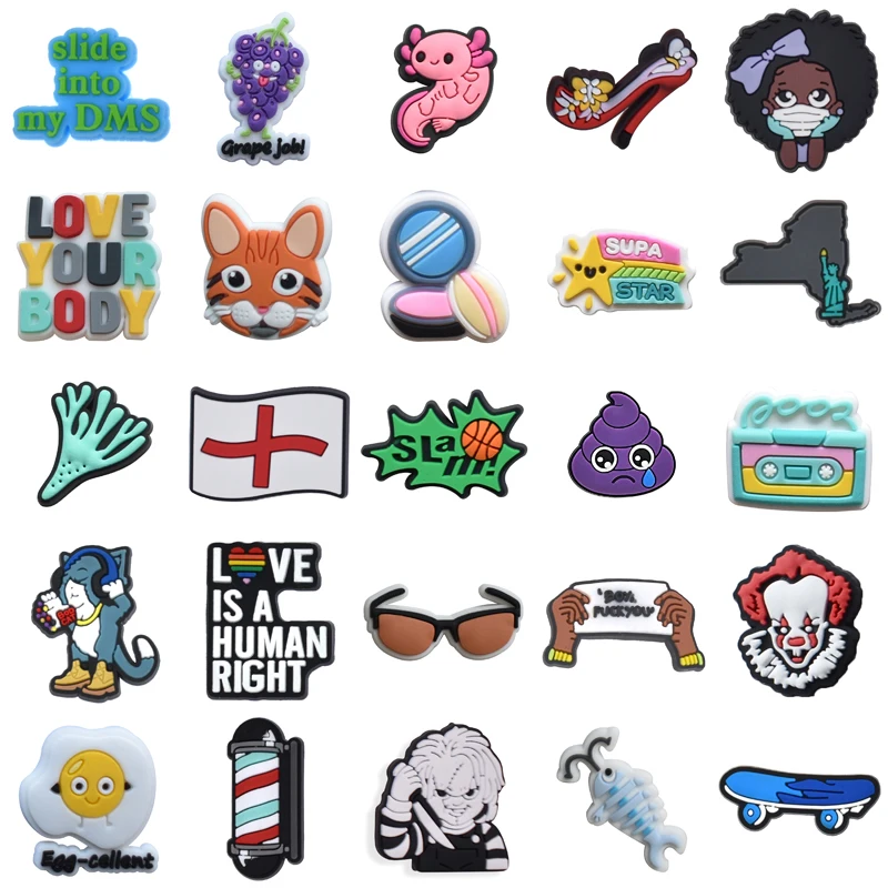 

Wholesale Bulk Women Charm Decorations for Croc Gifts Girl Para Pins Set Jeans Shoe Charms Packs Kids Boy Shoes Accessories Men