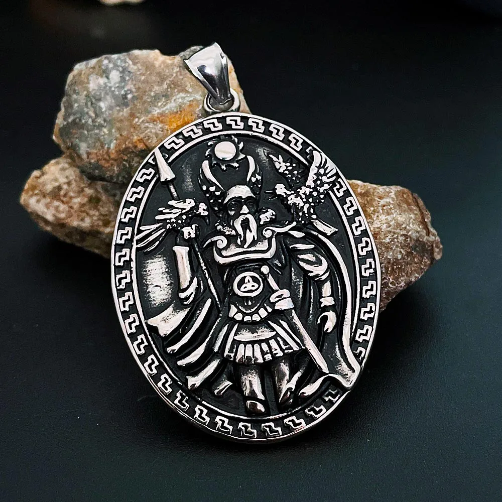 

Norse Viking Warrior Odin Pendant Necklace Stainless Steel Vintage Huginn And Muninn Raven Viking Necklace Amulet Jewelry Gift