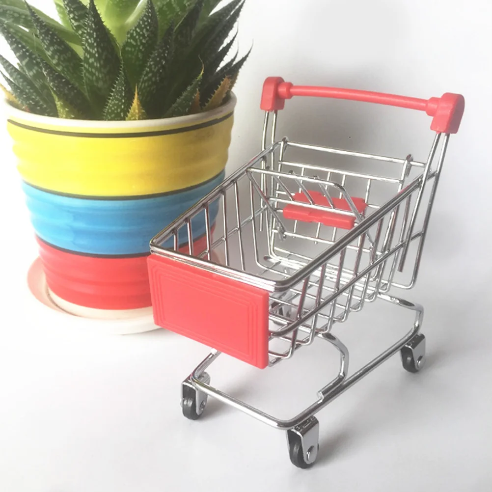 

3 Pcs Mini Shopping Cart Toy Ship Model Toys Organizer Basket Trolley Baby Infant