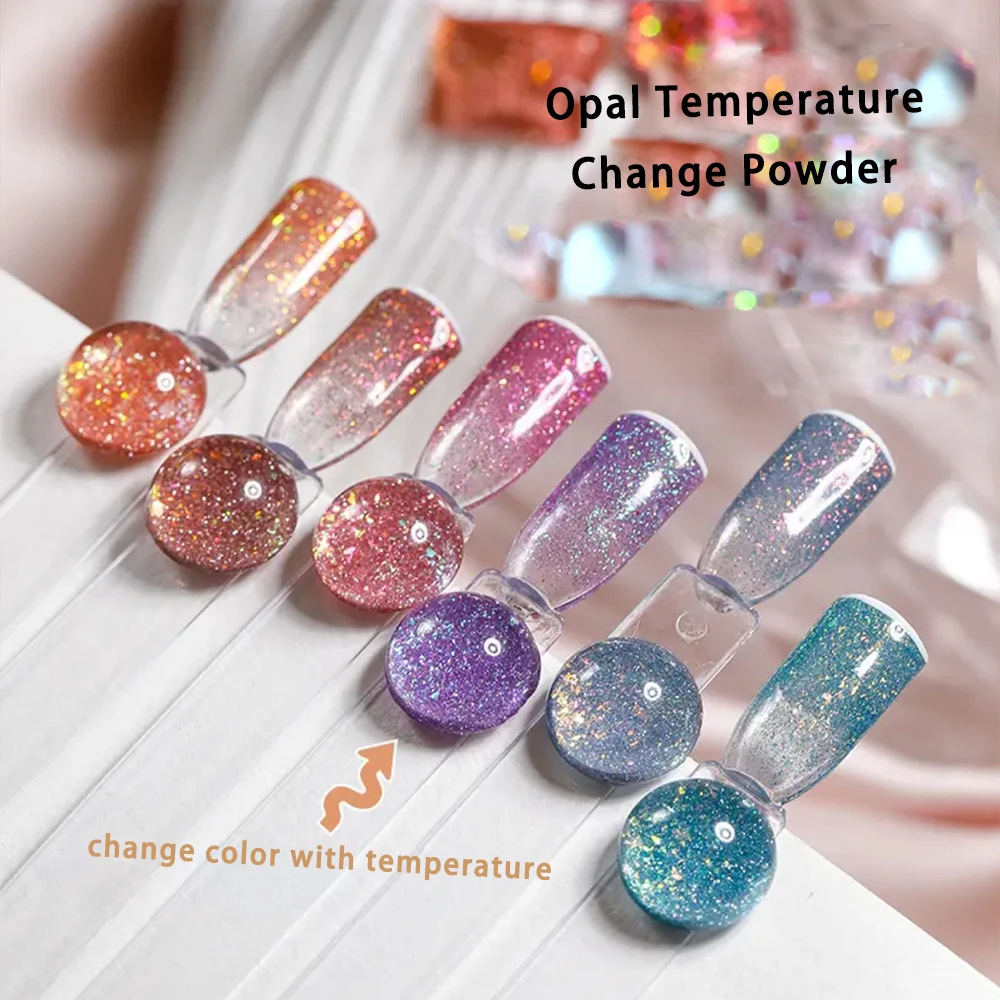 

8Color UV Light Mermaid Fine Nail Glitter/20g Opal Temperature Change Powder/Sunlight Sensitive Discolour Ice Through Nail Dust*