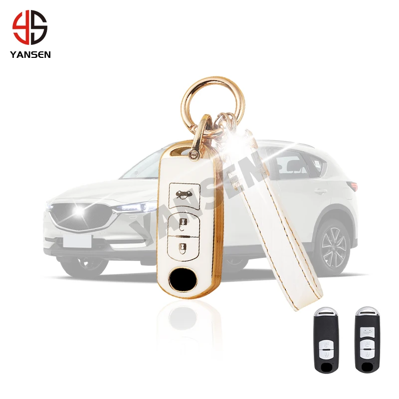 

Gold Edge Protector Cover for Mazda 2 3 6 Atenza Axela Demio CX-5 CX5 CX-3 CX7 CX-9 TPU Car Key Holder Case Shell Accessorie