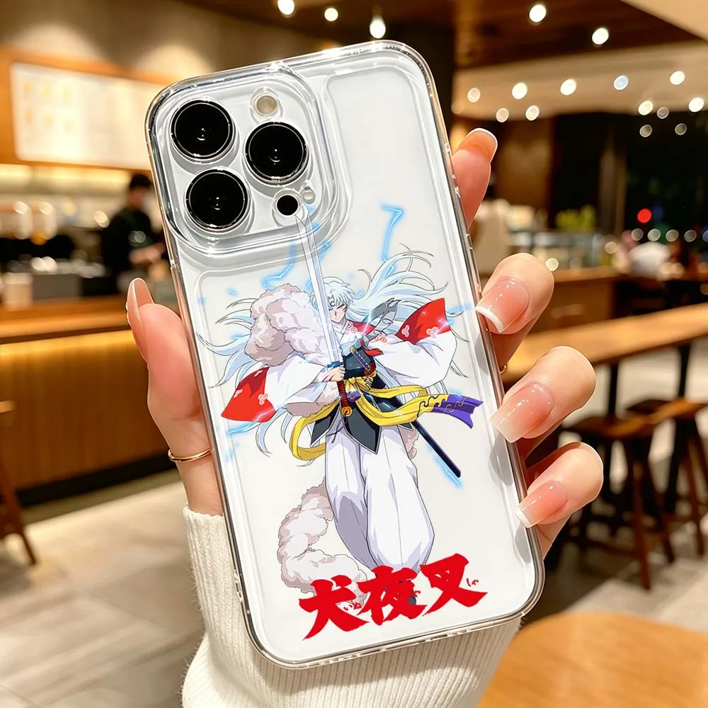 Фото Инуяша для Apple iPhone 17 16 15 14 13 12 11 Pro Plus Max Защитный прозрачный чехол для телефона №4