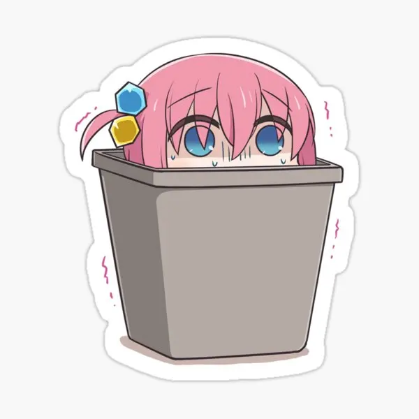 

Bocchi The Rock Hitori Gotou 5PCS Stickers for Laptop Wall Art Luggage Print Cartoon Water Bottles Anime Window Car Decorations