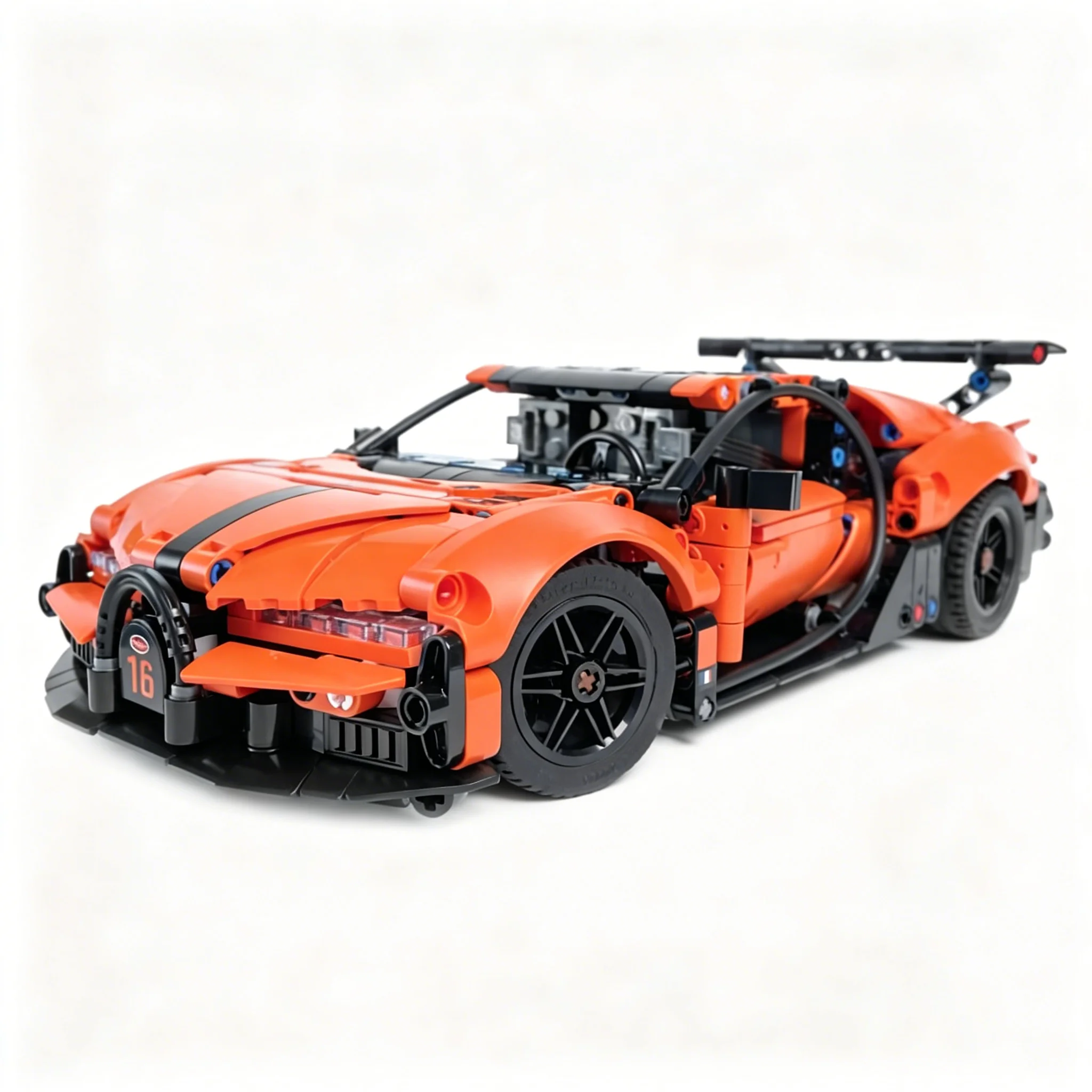 Фото 894 детали MOC Bugatti Chiron Pur Sport Hypercar: Техническая модель-конструктор, архитектурные игрушки, креативный подарок на Рождество №1