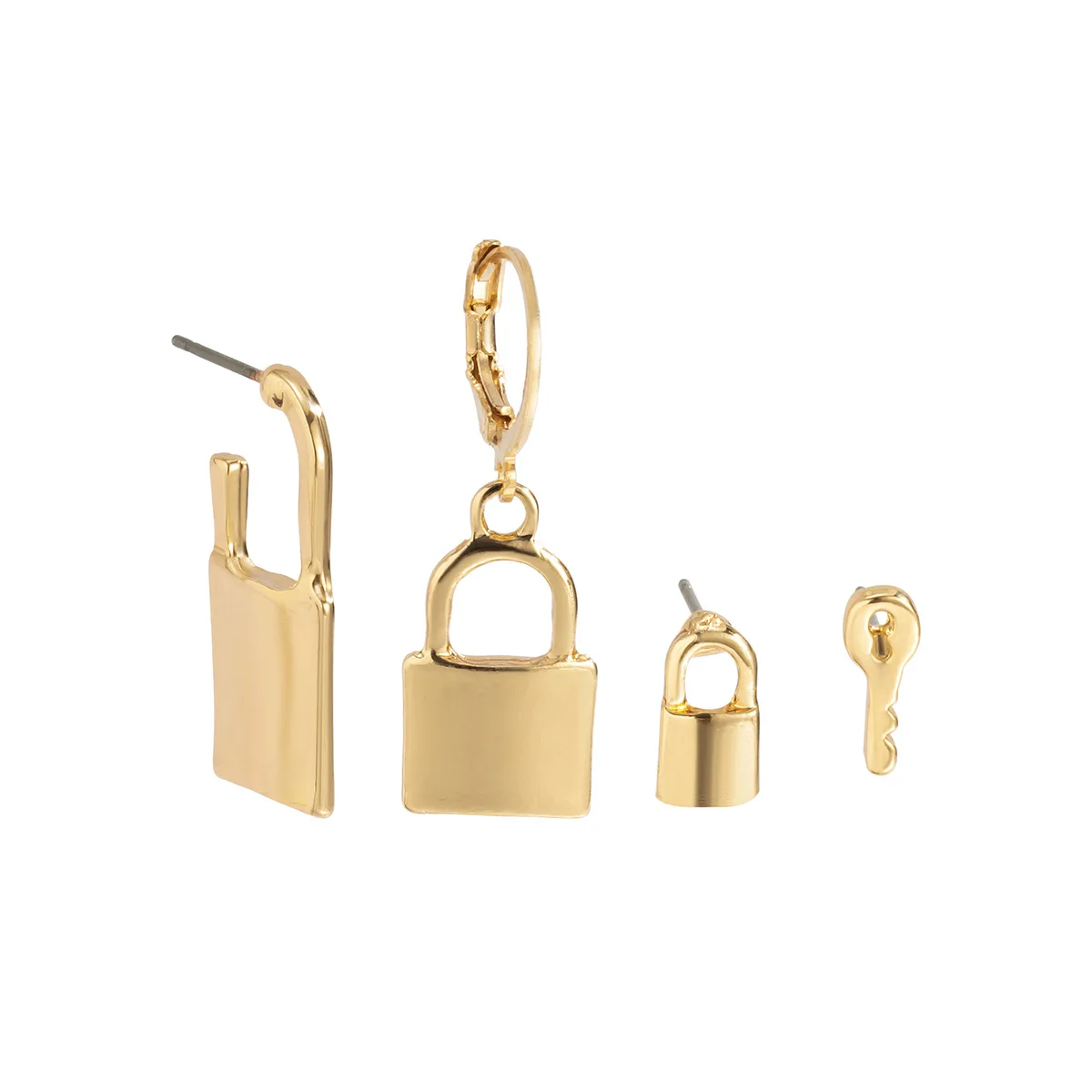 

Simple fashion key lock Earrings Set personality temperament alloy Pendant Earrings female
