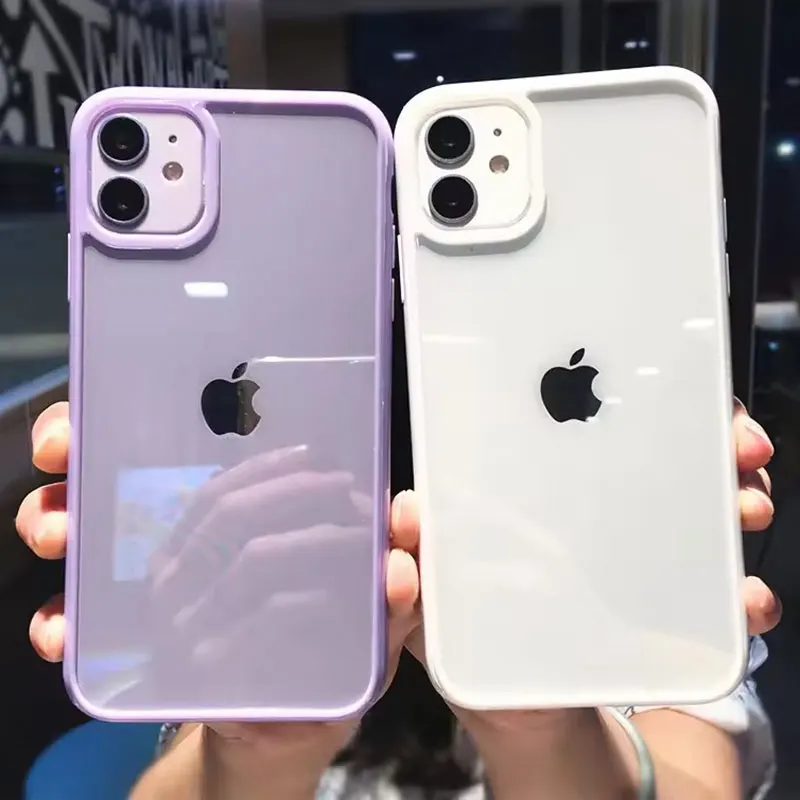 Симпатичный цветной прозрачный силиконовый чехол для iPhone 15 14 13 12 11 Pro Max Mini XR X Xs 7 8 6