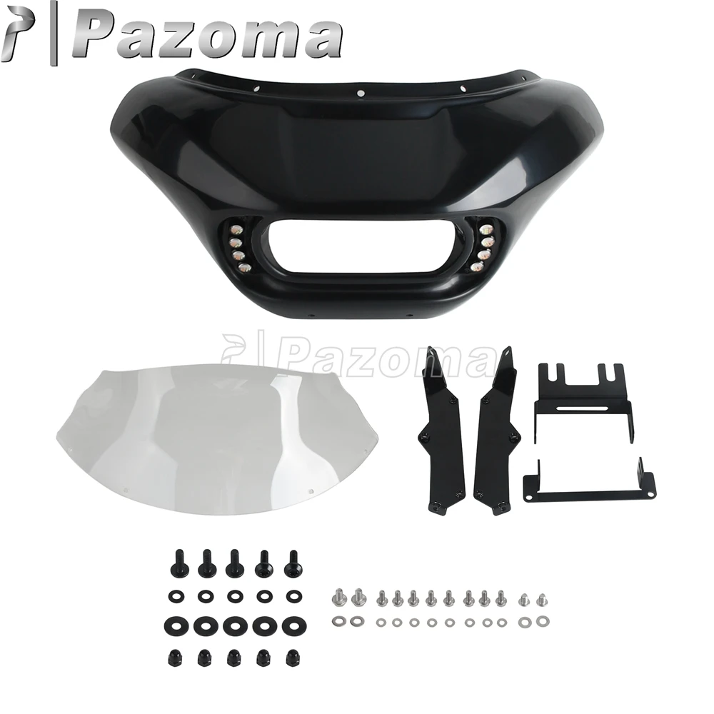 

9-дюймовый обтекатель лобового стекла мотоцикла с DRL, светодиодный указатель поворота для Harley Softail Fat Bob 114 FXFBS 18-24 FXFB 18-19