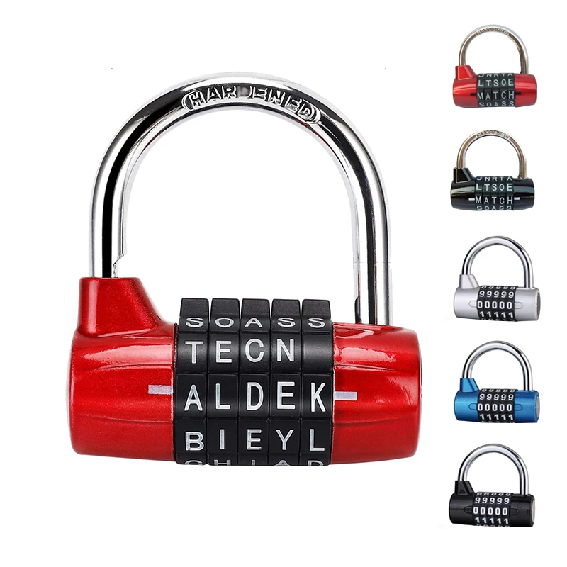 

5 Dial Combination Padlocks Password Turntable Lock Gym Cute Padlocks Locker Digital Lock Letters Padlock Anti-theft Door Locks