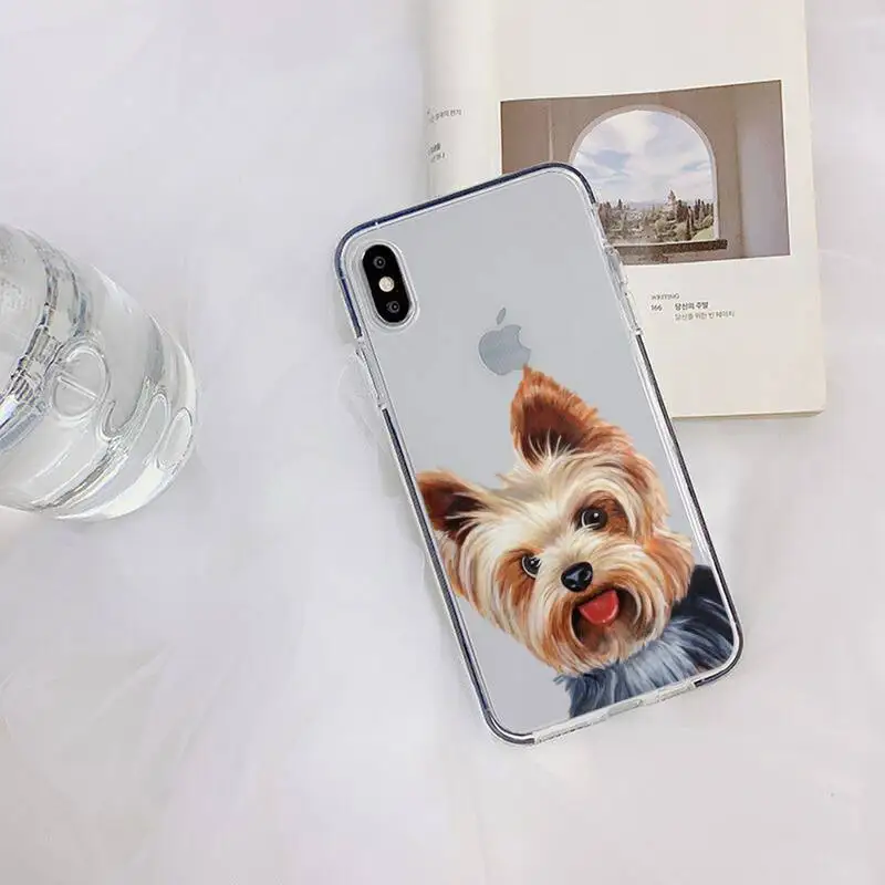 Прозрачный чехол с изображением собаки Йорка терьера для iPhone 11 12 13 mini pro XS MAX 8 7 6 6S