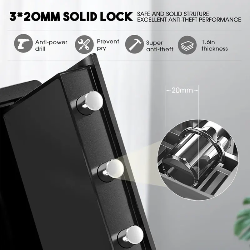 DIOSMIO EU/US Stock 0.8Cub Safe Cabinet Security Box Electronic Digital Lock Box with Keypad LED Indicator Fireproof Waterproof