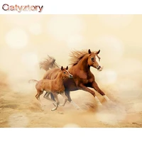 gatyztory frame acrylic paint by numbers for handiwork pictures by numbers horses animals coloring by numbers home decors diy cr