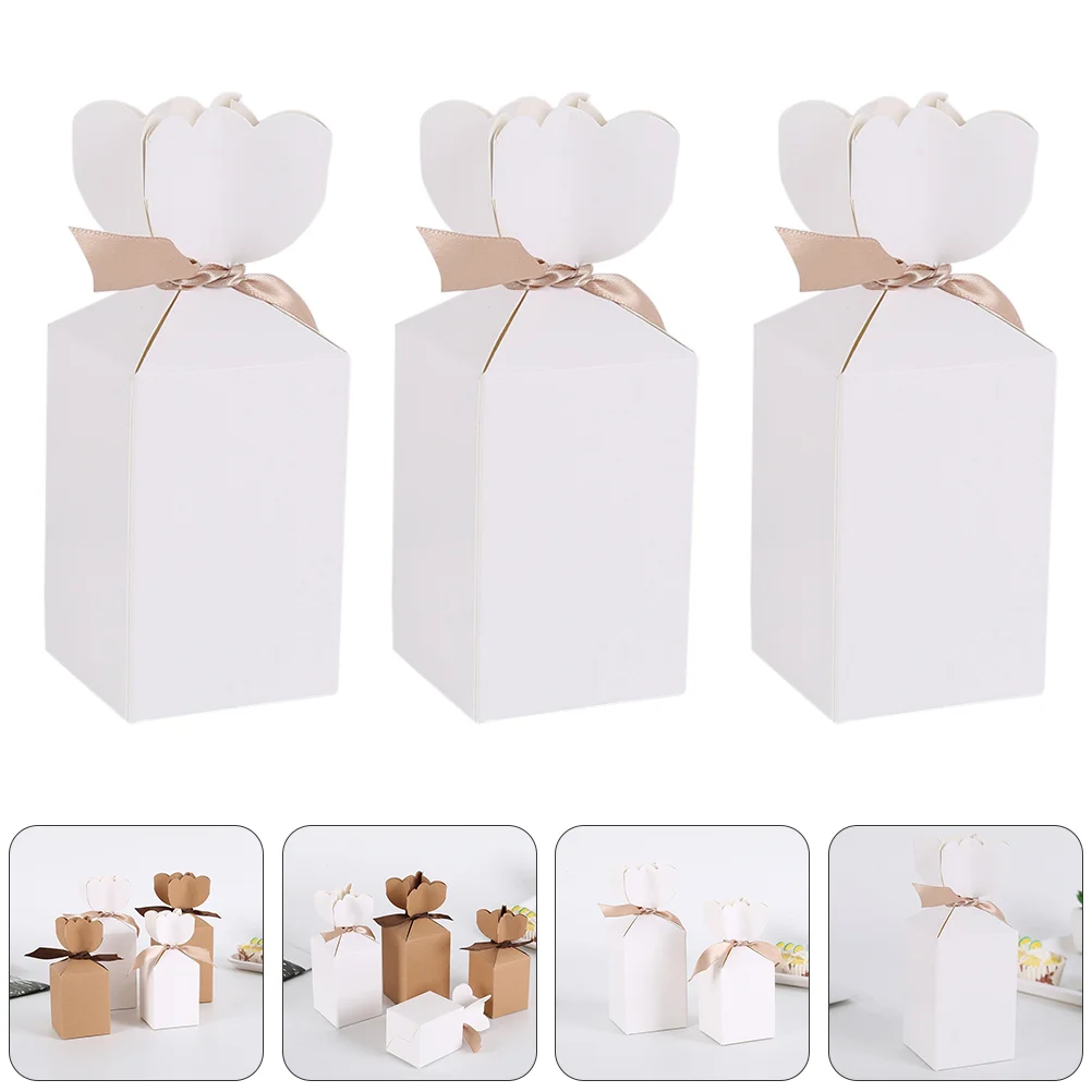 

20 Pcs Party Favor Box Cardboard Gift Box Clear Plastic Vase Containers Cookies Wedding Gifts Boxes Rustic Ribbon