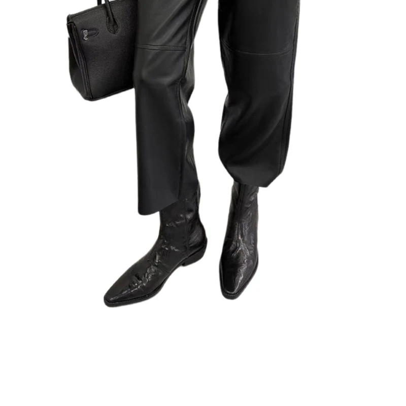 24 новые стильные ботинки в стиле вестерн верхняя стелька из овчины ковбойские