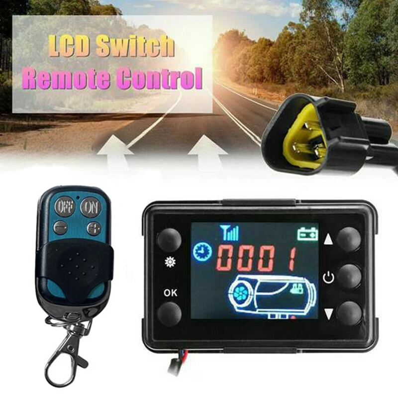 

12V 24V Air Heater LCD Monitor Switch + Remote Control For Car Parking Heater Controller