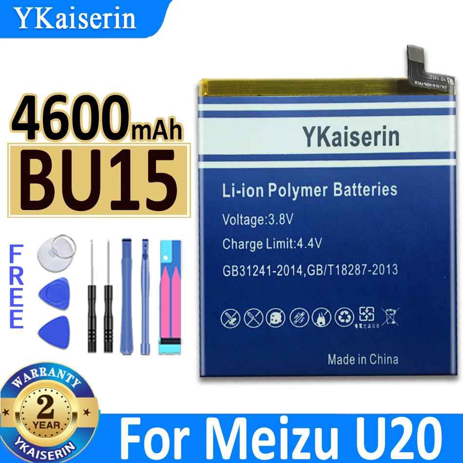 

YKaiserin BU15 BU 15 4600mAh Battery For MEIZU Meizy Meilan U20 U 20 Mobile Phone + Gift Tools