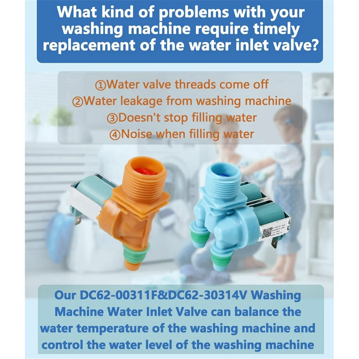 DC62-00311F &amp DC62-30314V впускной клапан для стиральной машины Samsung заменить AP5966624 PS11719654