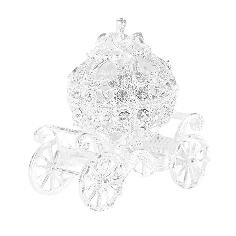 

Trinket Box Cinderella Carriage Jewelry Chests Creative Gift Ornament Rhinestone Crystal Pumpkin Carriage bags accessories gift