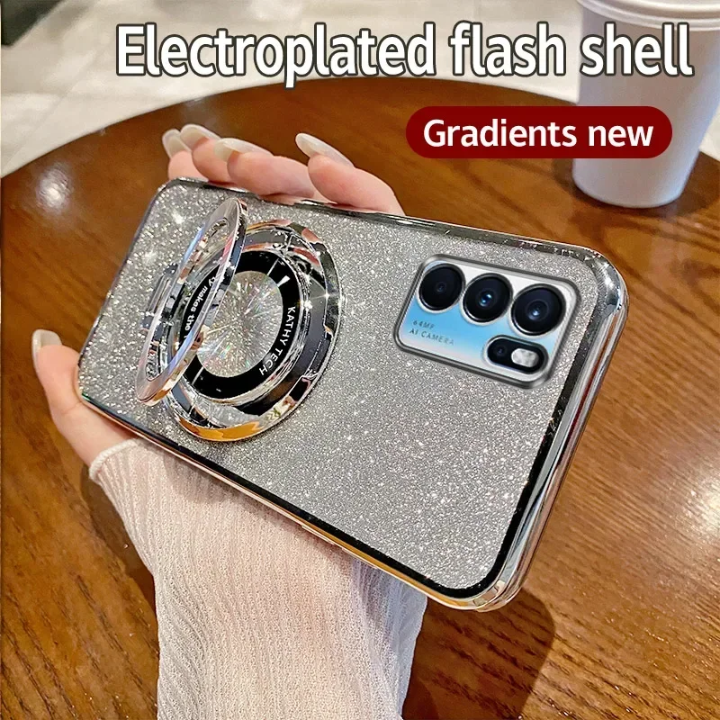 Чехол для OPPO Reno 6 Pro 5G CPH2249 гальваническое покрытие блестящая задняя крышка