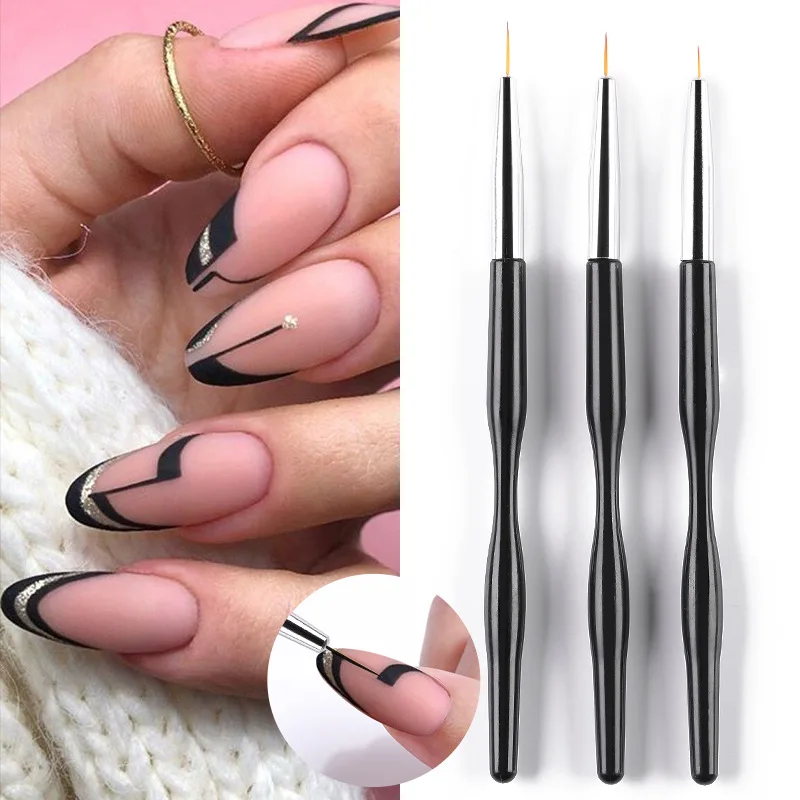 

Nail Painting Pen Set 3/5 Pcs/set Small Waist Pen Holder Black Rod Phototherapy Nail Art Tool Nail Supplies for Professionals