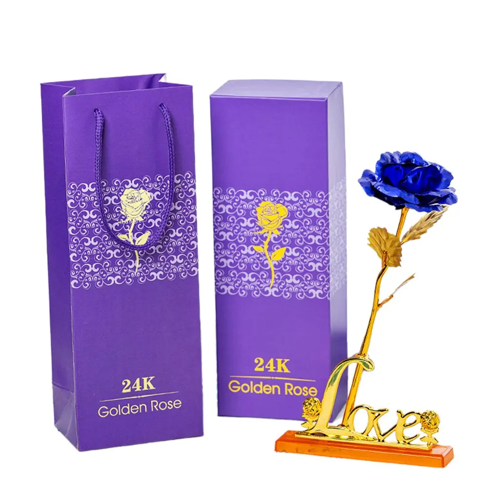 

24k Gold Leaf Golden Rose Home Decoration Table Office Decoration Holiday Party Wedding Anniversary Gift