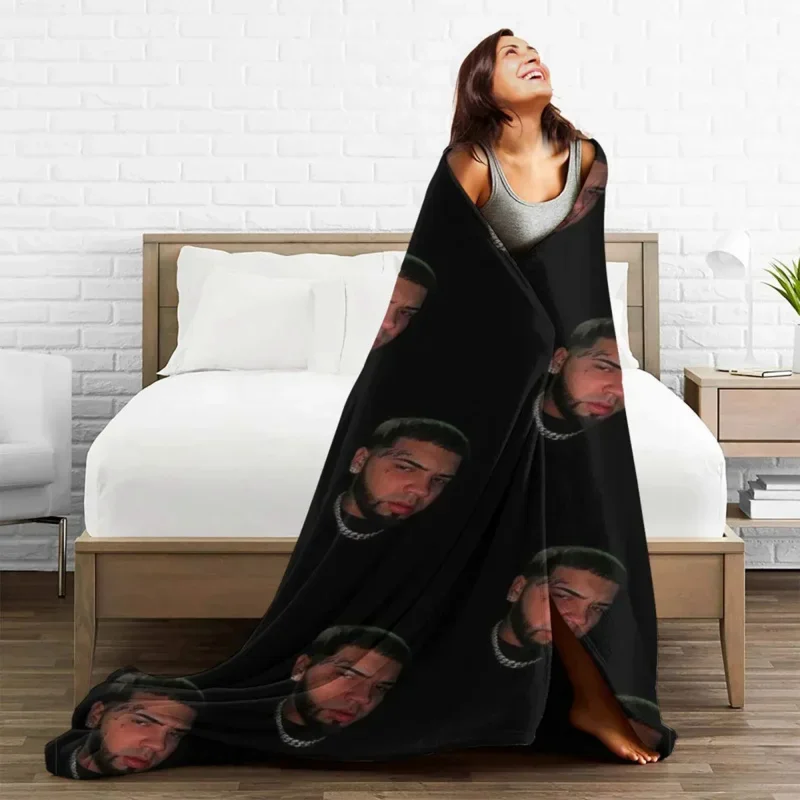 

Anuel AA Rapper Blanket Velvet All Season Breathable Lightweight Thin Throw Blankets For Sofa Car Bedding Throws