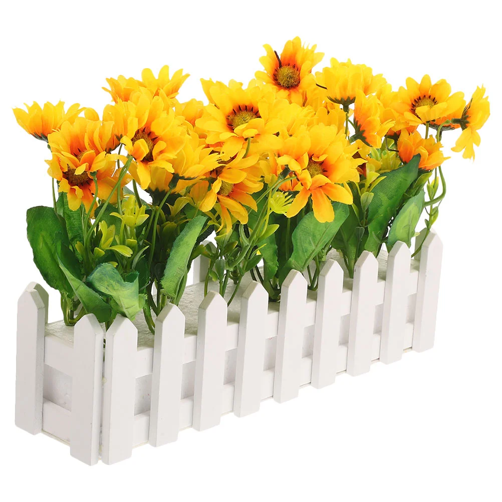 

Artificial Sunflower Pot Fence Decor Classroom Layout Sunflower Decoration Sunflower Bonsai Decor