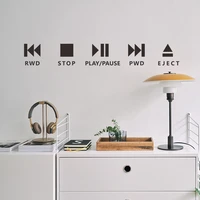 creative music player english personalized broadcast progress bar prompt wall stickers bedroom living decoration self adhesive