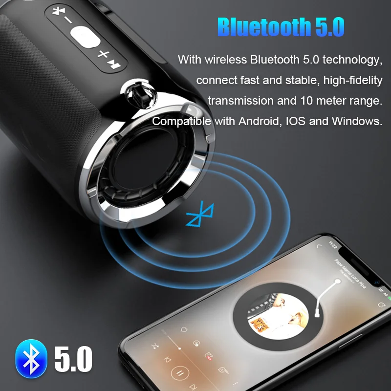 Bluetooth-колонка с FM-радио музыка бас сабвуфер TF AUX USB портативная маленькая Колонка