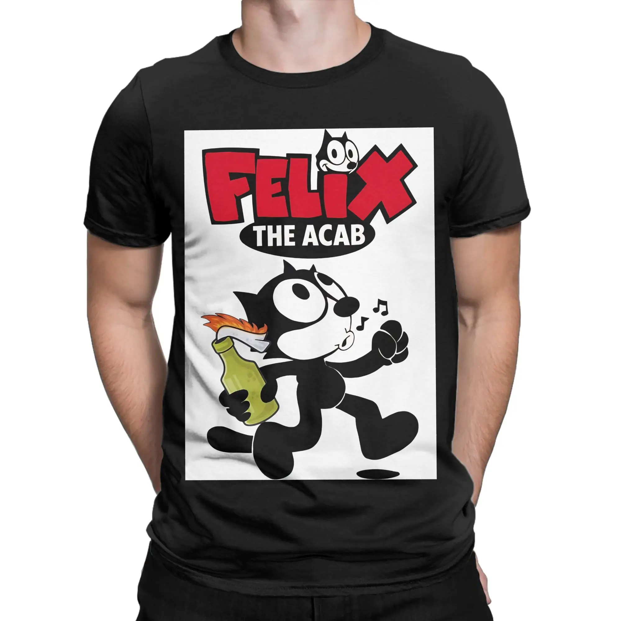 Забавная футболка fFelix the cCat Acab из 100% хлопка, футболки fFelix the cCat для мужчин (art.: 3920db8fa4102) - 3920db8fa4102