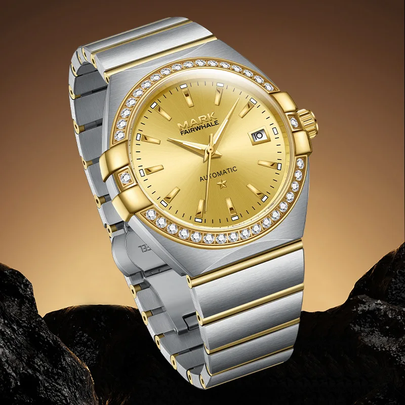 Mark Fairwhale автоматические механические часы для мужчин роскошные из нержавеющей