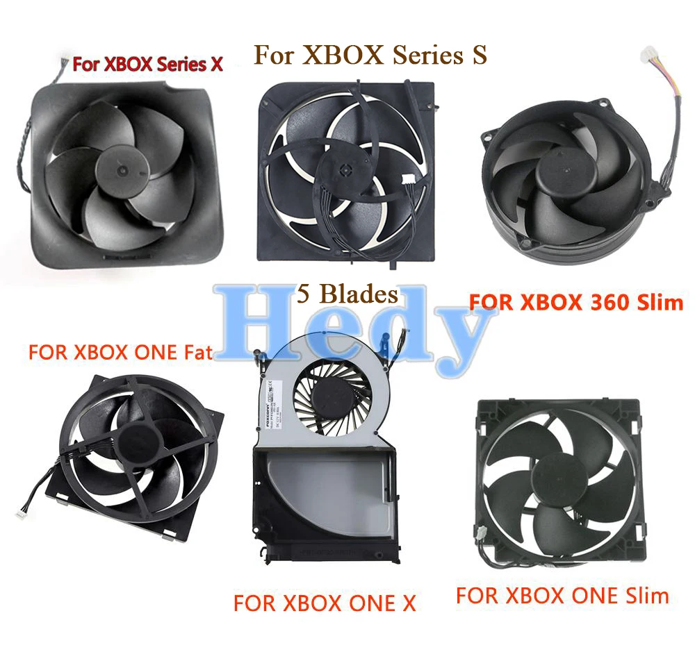 Фото 1 шт. для Xbox Series S/X: Сменные вентиляторы охлаждения процессора, лопасти вентилятора, коннектор, охлаждающий вентилятор для Xbox ONE/360 S Slim/Fat/X №2